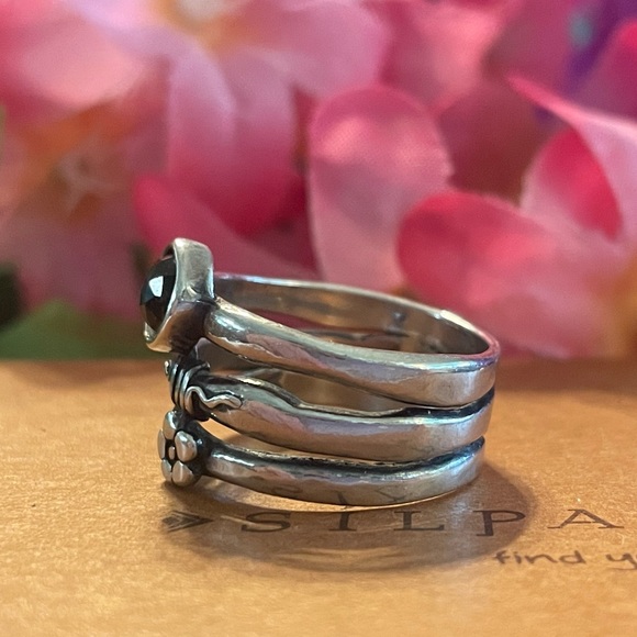 Silpada R1278 Flower and Swirl Smoky Quartz Ring SIZE 7 - Picture 8 of 16